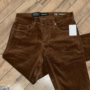 NWT 29x32 BlankNYC Wooster Corduroy Pants Jeans Brown Slim Fit
